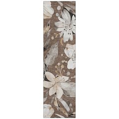 Machine Washable Indoor/Outdoor Chantille ACN2260 Brown 2'3" x 7'6" Runner Rug