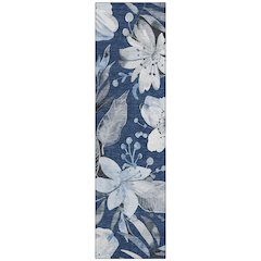 Machine Washable Indoor/Outdoor Chantille ACN2260 Blue 2'3" x 7'6" Runner Rug