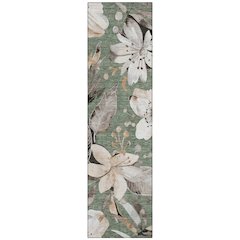 Machine Washable Indoor/Outdoor Chantille ACN2260 Green 2'3" x 7'6" Runner Rug