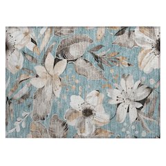 Machine Washable Indoor/Outdoor Chantille ACN2260 Teal 1'8" x 2'6" Rug