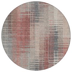 Machine Washable Indoor/Outdoor Chantille ACN2261 Orange 8' x 8' Round Rug