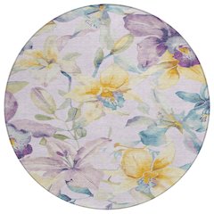 Machine Washable Indoor/Outdoor Chantille ACN2262 Purple 8' x 8' Round Rug