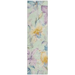 Machine Washable Indoor/Outdoor Chantille ACN2262 Green 2'3" x 7'6" Runner Rug