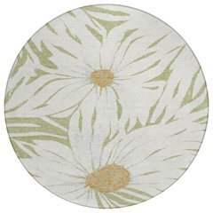 Machine Washable Indoor/Outdoor Chantille ACN2263 Green 8' x 8' Round Rug