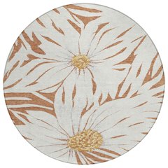 Machine Washable Indoor/Outdoor Chantille ACN2263 Orange 8' x 8' Round Rug