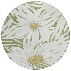 Machine Washable Indoor/Outdoor Chantille ACN2263 Green 8' x 8' Round Rug