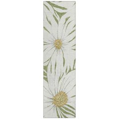 Machine Washable Indoor/Outdoor Chantille ACN2263 Green 2'3" x 7'6" Runner Rug