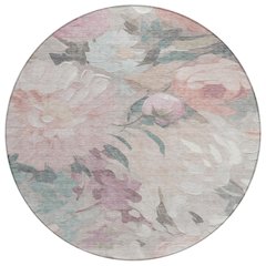 Machine Washable Indoor/Outdoor Chantille ACN2264 Brown 8' x 8' Round Rug