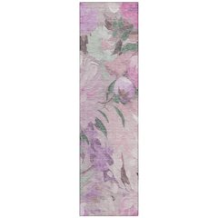 Machine Washable Indoor/Outdoor Chantille ACN2264 Pink 2'3" x 7'6" Runner Rug