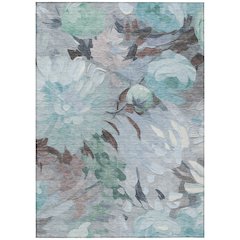 Machine Washable Indoor/Outdoor Chantille ACN2264 Teal 2'6" x 3'10" Rug