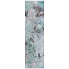 Machine Washable Indoor/Outdoor Chantille ACN2264 Teal 2'3" x 7'6" Runner Rug