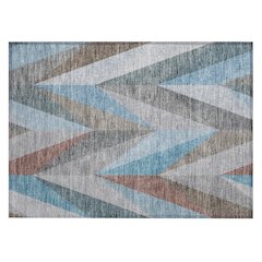 Machine Washable Indoor/Outdoor Chantille ACN2265 Teal 1'8" x 2'6" Rug