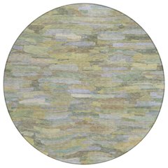 Machine Washable Indoor/Outdoor Chantille ACN2266 Green 8' x 8' Round Rug