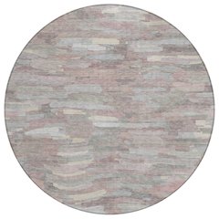 Machine Washable Indoor/Outdoor Chantille ACN2266 Pink 8' x 8' Round Rug