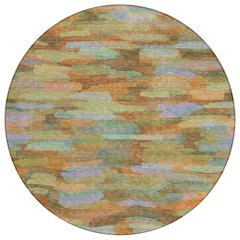 Machine Washable Indoor/Outdoor Chantille ACN2266 Green 8' x 8' Round Rug
