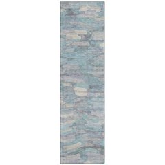 Machine Washable Indoor/Outdoor Chantille ACN2266 Teal 2'3" x 7'6" Runner Rug
