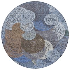 Machine Washable Indoor/Outdoor Chantille ACN2267 Blue 8' x 8' Round Rug
