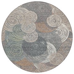 Machine Washable Indoor/Outdoor Chantille ACN2267 Brown 8' x 8' Round Rug