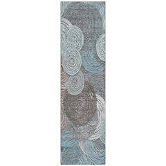 Machine Washable Indoor/Outdoor Chantille ACN2267 Teal 2'3" x 7'6" Runner Rug