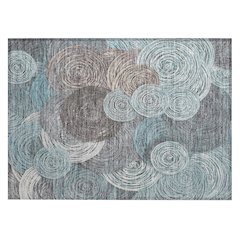 Machine Washable Indoor/Outdoor Chantille ACN2267 Teal 1'8" x 2'6" Rug