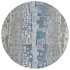 Machine Washable Indoor/Outdoor Chantille ACN2268 Green 8' x 8' Round Rug