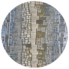 Machine Washable Indoor/Outdoor Chantille ACN2268 Blue 8' x 8' Round Rug