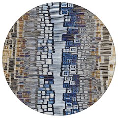 Machine Washable Indoor/Outdoor Chantille ACN2268 Gray 8' x 8' Round Rug