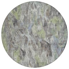Machine Washable Indoor/Outdoor Chantille ACN2269 Green 8' x 8' Round Rug