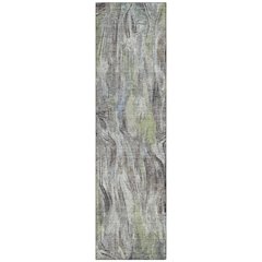Machine Washable Indoor/Outdoor Chantille ACN2269 Green 2'3" x 7'6" Runner Rug