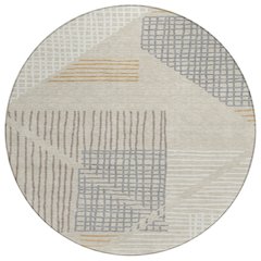 Machine Washable Indoor/Outdoor Chantille ACN2270 Brown 8' x 8' Round Rug