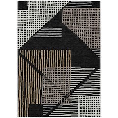 Machine Washable Indoor/Outdoor Chantille ACN2270 Black 2'6" x 3'10" Rug