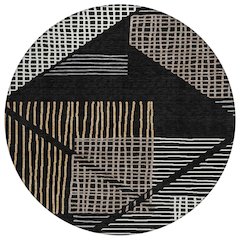 Machine Washable Indoor/Outdoor Chantille ACN2270 Black 8' x 8' Round Rug