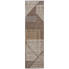 Machine Washable Indoor/Outdoor Chantille ACN2270 Brown 2'3" x 7'6" Runner Rug