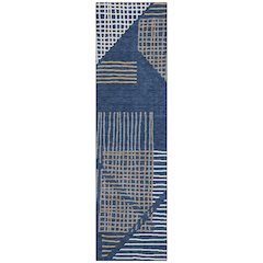 Machine Washable Indoor/Outdoor Chantille ACN2270 Blue 2'3" x 7'6" Runner Rug