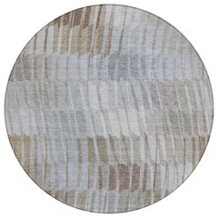 Machine Washable Indoor/Outdoor Chantille ACN2271 Brown 8' x 8' Round Rug