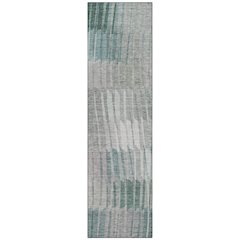 Machine Washable Indoor/Outdoor Chantille ACN2271 Teal 2'3" x 7'6" Runner Rug