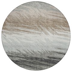 Machine Washable Indoor/Outdoor Chantille ACN2272 Brown 8' x 8' Round Rug