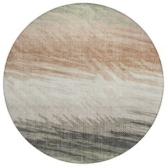 Machine Washable Indoor/Outdoor Chantille ACN2272 Green 8' x 8' Round Rug