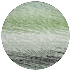 Machine Washable Indoor/Outdoor Chantille ACN2272 Green 8' x 8' Round Rug