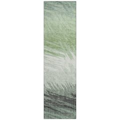 Machine Washable Indoor/Outdoor Chantille ACN2272 Green 2'3" x 7'6" Runner Rug
