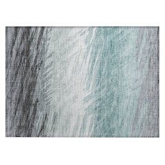 Machine Washable Indoor/Outdoor Chantille ACN2272 Teal 1'8" x 2'6" Rug
