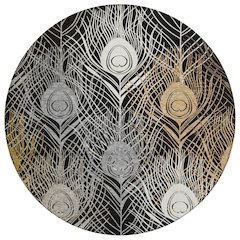 Machine Washable Indoor/Outdoor Chantille ACN2273 Black 8' x 8' Round Rug