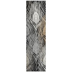 Machine Washable Indoor/Outdoor Chantille ACN2273 Black 2'3" x 7'6" Runner Rug