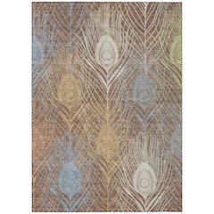 Machine Washable Indoor/Outdoor Chantille ACN2273 Brown 2'6" x 3'10" Rug