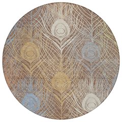 Machine Washable Indoor/Outdoor Chantille ACN2273 Brown 8' x 8' Round Rug