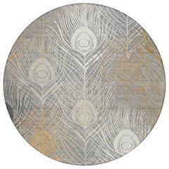Machine Washable Indoor/Outdoor Chantille ACN2273 Gray 8' x 8' Round Rug