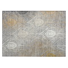 Machine Washable Indoor/Outdoor Chantille ACN2273 Gray 1'8" x 2'6" Rug