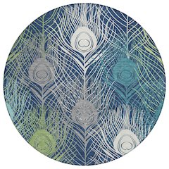 Machine Washable Indoor/Outdoor Chantille ACN2273 Blue 8' x 8' Round Rug