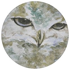 Machine Washable Indoor/Outdoor Chantille ACN2274 Brown 8' x 8' Round Rug
