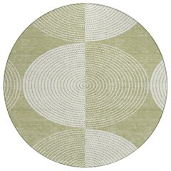 Machine Washable Indoor/Outdoor Chantille ACN2275 Green 8' x 8' Round Rug